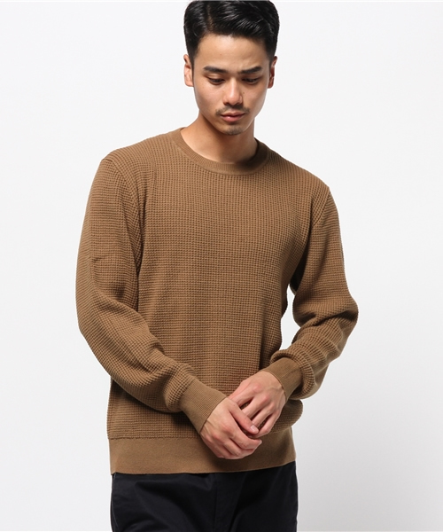 CIAOPANIC(チャオパニック)の「【Ciaopanic】 米綿12GGワッフルプルオーバー(Tシャツ/カットソー・メンズ・オフホワイト/オリーブ/キャメル/ブラック・LARGE/MEDIUM)」の4枚目の写真