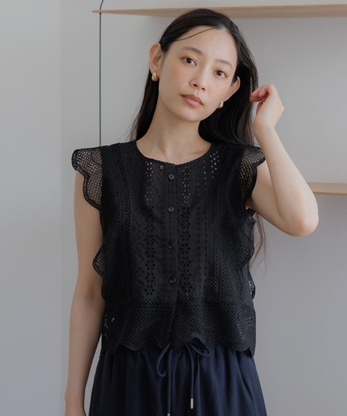 コットンレースブラウス（シャツ/ブラウス）｜coca（coca）（コカ）の