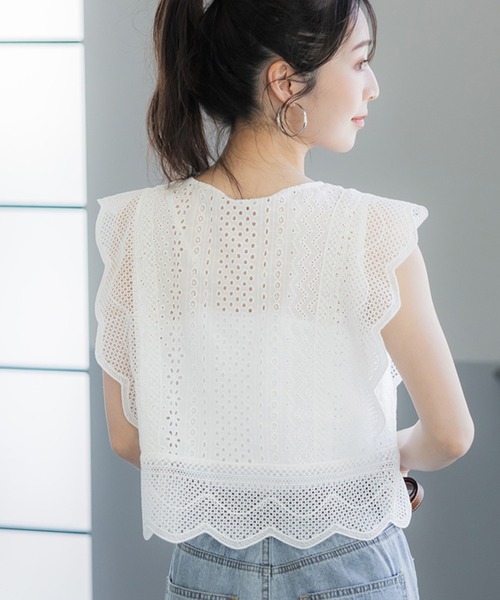 コットンレースブラウス（シャツ/ブラウス）｜coca（coca）（コカ）の