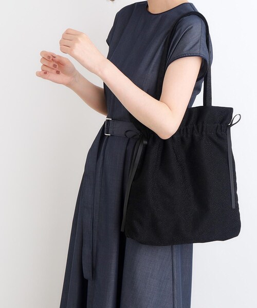 grove(グローブ)の「◆サイドリボンギャザーナイロントート(トートバッグ・レディース・シルバー系その他5/ブラック系3/ブラック/チャコールグレー・00)」の3枚目の写真