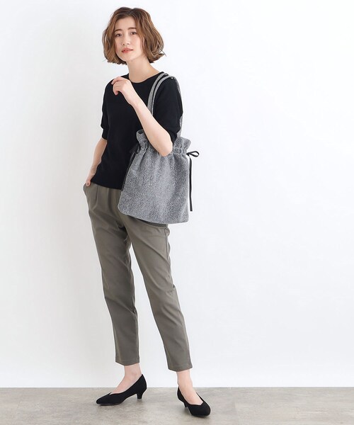 grove(グローブ)の「◆サイドリボンギャザーナイロントート(トートバッグ・レディース・シルバー系その他5/ブラック系3/ブラック/チャコールグレー・00)」の12枚目の写真