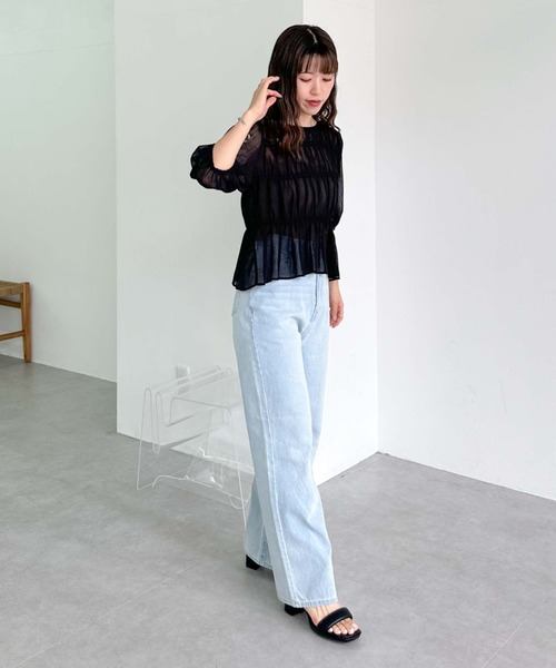 archives（アルシーヴ）の「シャーリングリボン楊柳ブラウス（シャツ/ブラウス・レディース・ブラック/アイボリー/ピンクベージュ/モカ・MEDIUM）」の15枚目の写真