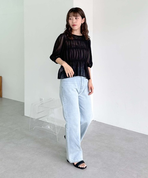 archives（アルシーヴ）の「シャーリングリボン楊柳ブラウス（シャツ/ブラウス・レディース・ブラック/アイボリー/ピンクベージュ/モカ・MEDIUM）」の17枚目の写真