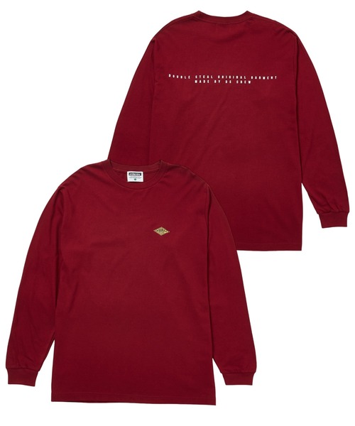DOUBLE STEAL(ダブルスティール)の「ダイヤ刺繍 長袖Tシャツ(Tシャツ/カットソー・メンズ・ブラック/バーガンディー・MEDIUM/LARGE/X-LARGE)」の1枚目の写真