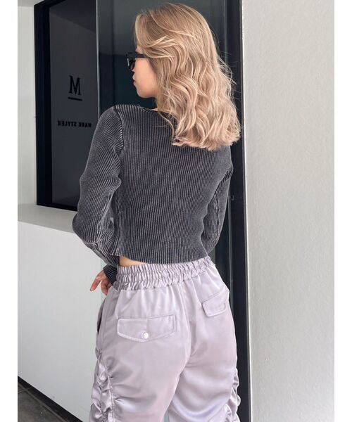 GYDA(ジェイダ)の「ブリーチWファスナーリブニットトップス(ニット/セーター・レディース・ブラック/ピンク/ネイビー・FREE)」の6枚目の写真