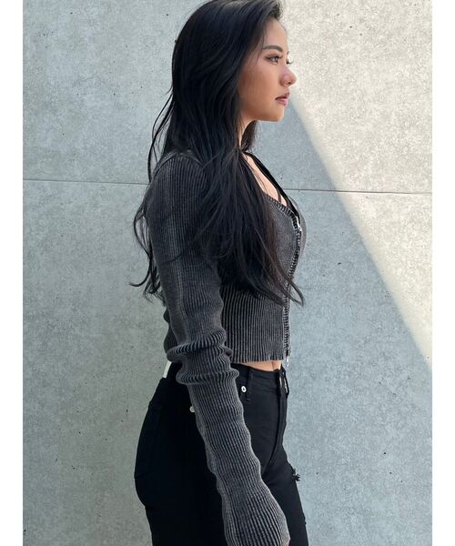 GYDA(ジェイダ)の「ブリーチWファスナーリブニットトップス(ニット/セーター・レディース・ブラック/ピンク/ネイビー・FREE)」の17枚目の写真