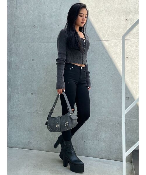 GYDA(ジェイダ)の「ブリーチWファスナーリブニットトップス(ニット/セーター・レディース・ブラック/ピンク/ネイビー・FREE)」の19枚目の写真