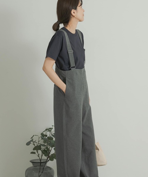 URBAN RESEARCH DOORS（アーバンリサーチドアーズ）の「『UR TECH DRYLUXE』サスペンダーパンツ（サロペット/オーバーオール・レディース・チャコールグレー/ブラック・SMALL/MEDIUM）」の19枚目の写真