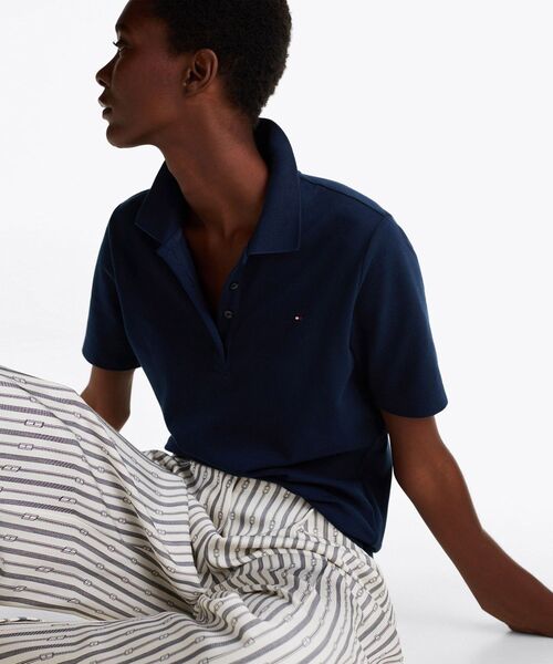 トミー ヒルフィガー   レギュラーカラーピケショートスリーブポロ （ブルー） BOYS ミックスグラフィックショートスリーブTシャツ | トミー