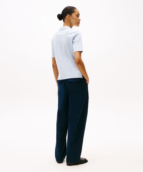 TOMMY HILFIGER（トミーヒルフィガー）の「レギュラーカラーピケショートスリーブポロ（ポロシャツ・レディース・ベージュ/ライトブルー/マルチ/ホワイト/ネイビー/ライトグリーン/ベージュ系・X-SMALL/SMALL/MEDIUM/LARGE）」の16枚目の写真