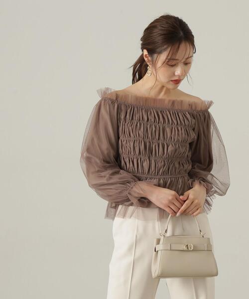 PROPORTION BODY DRESSING（プロポーションボディドレッシング）の「長袖チュールシャーリングブラウス / 1214210904（シャツ/ブラウス・レディース・ダークグレー/ブラウン/ピンク・FREE）」の15枚目の写真