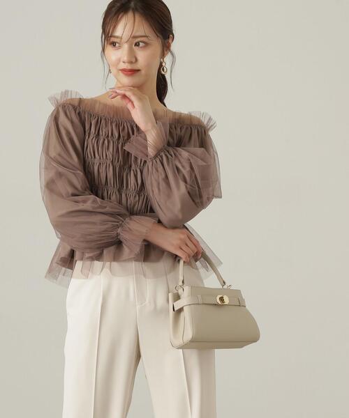 PROPORTION BODY DRESSING（プロポーションボディドレッシング）の「長袖チュールシャーリングブラウス / 1214210904（シャツ/ブラウス・レディース・ダークグレー/ブラウン/ピンク・FREE）」の16枚目の写真