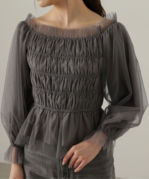 ブラウス シャツ チュールシャーリングブラウス / 1214110510 レディース JILL by STUART ブラウス シャツ チュールシャーリングブラウス