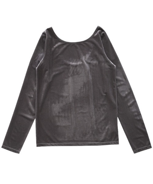 select MOCA(セレクトモカ)の「バレエネックベロアトップス(Tシャツ/カットソー・レディース・ブラウン/ネイビー/ベージュ/ダークグレー・FREE/SMALL)」の14枚目の写真