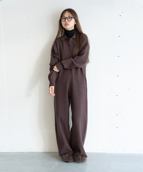 ニットジャンプスーツ（つなぎ/オールインワン）｜hwyl（ヒュイル）の