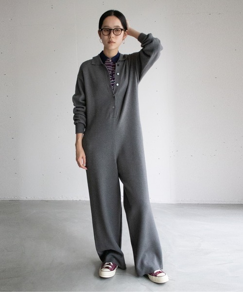 ニットジャンプスーツ（つなぎ/オールインワン）｜hwyl（ヒュイル）の