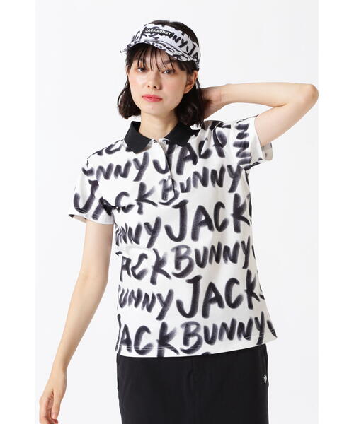 【Jack Bunny!!】度甘ハニカム半袖ポロシャツ ＜ブラッシュロゴ＞