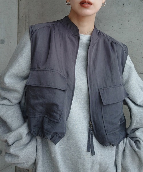 ナイロンツイルショートベスト（ベスト）｜y/m by RIKA（イムバイリカ）