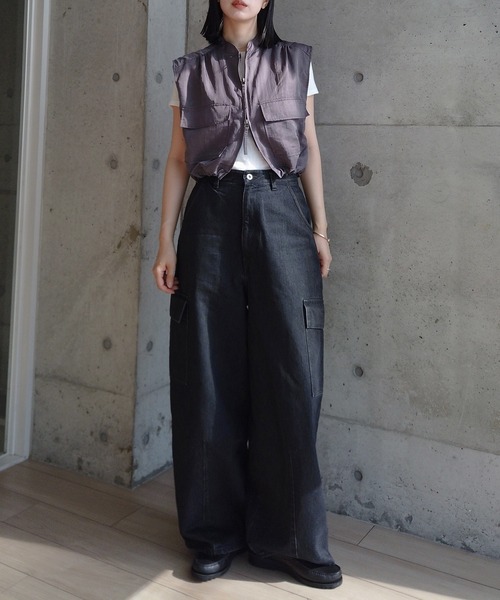 y/m by RIKA（イムバイリカ）の「ナイロンツイルショートベスト（ベスト・レディース・グレー/ブラック・FREE）」の19枚目の写真