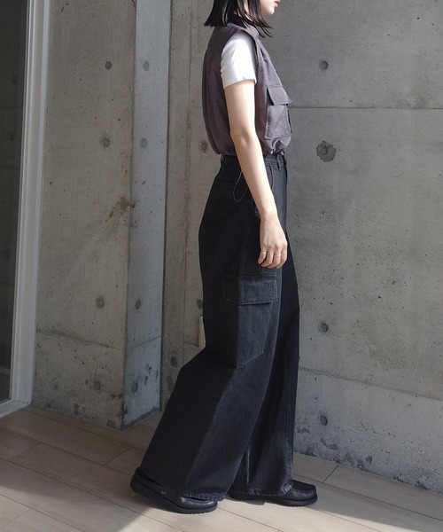 y/m by RIKA（イムバイリカ）の「ナイロンツイルショートベスト（ベスト・レディース・グレー/ブラック・FREE）」の21枚目の写真