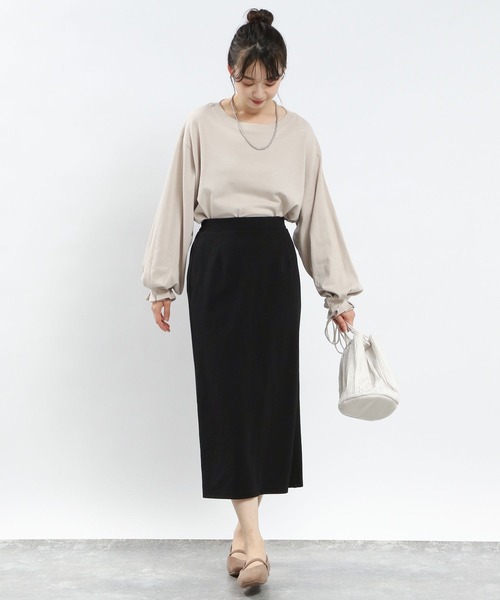 GLOBAL WORK Smile Seed Store（グローバルワーク スマイルシードストア）の「ジョーゼットＩラインスカート/131039（スカート・レディース・ブラック/モカ/アイボリー/チャコール・MEDIUM/LARGE/SMALL/X-LARGE）」の10枚目の写真