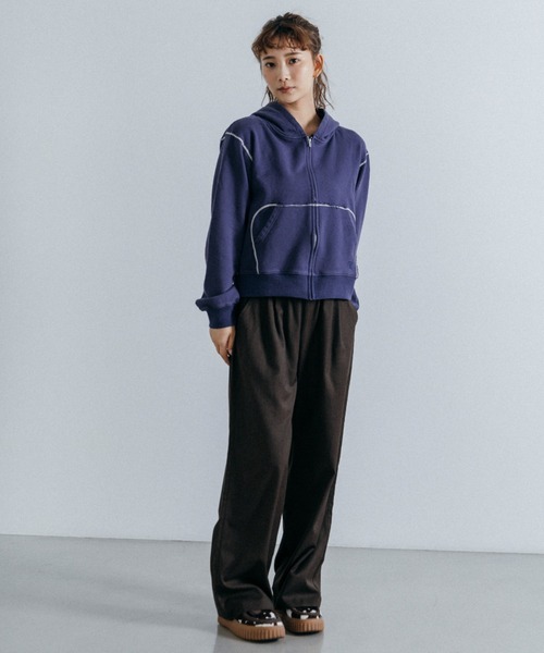 Lui's(ルイス)の「【cierio /シエリオ 】 スウェットZIPパーカー(Tシャツ/カットソー・レディース・ネイビー/ブラック・FREE)」の5枚目の写真