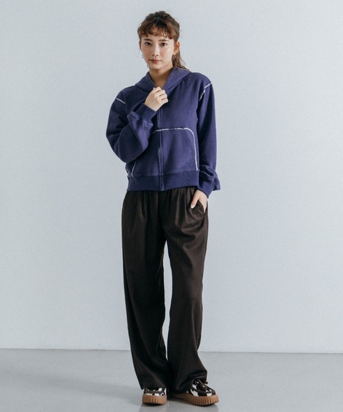 Lui's(ルイス)の「【cierio /シエリオ 】 スウェットZIPパーカー(Tシャツ/カットソー・レディース・ネイビー/ブラック・FREE)」の3枚目の写真