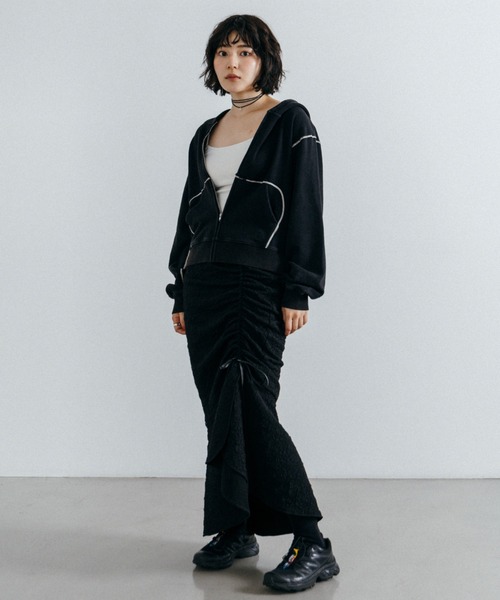 Lui's(ルイス)の「【cierio /シエリオ 】 スウェットZIPパーカー(Tシャツ/カットソー・レディース・ネイビー/ブラック・FREE)」の10枚目の写真