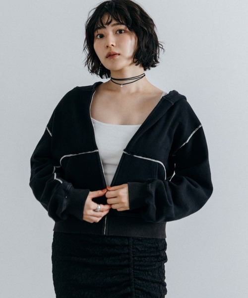 Lui's(ルイス)の「【cierio /シエリオ 】 スウェットZIPパーカー(Tシャツ/カットソー・レディース・ネイビー/ブラック・FREE)」の13枚目の写真