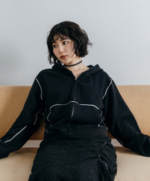 Lui's(ルイス)の「【cierio /シエリオ 】 スウェットZIPパーカー(Tシャツ/カットソー・レディース・ネイビー/ブラック・FREE)」の18枚目の写真