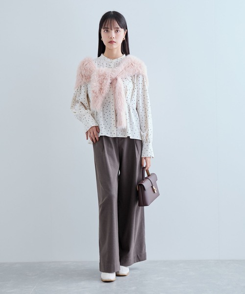 VIS（ビス）の「ウエストタックブラウス/洗える（シャツ/ブラウス・レディース・ブラック/ブラック系その他/オフホワイト/キナリ・L/M/S）」の15枚目の写真