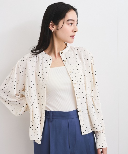 VIS（ビス）の「ウエストタックブラウス/洗える（シャツ/ブラウス・レディース・ブラック/ブラック系その他/オフホワイト/キナリ・L/M/S）」の19枚目の写真