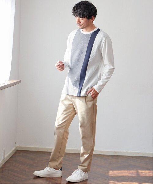 ikka（イッカ）の「ブロックスジャカードクルーネック（スウェット・メンズ・グリーン/ホワイト/ベージュ/ネイビー・XL/L/M/S）」の6枚目の写真