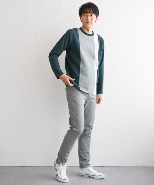 ikka（イッカ）の「ブロックスジャカードクルーネック（スウェット・メンズ・グリーン/ホワイト/ベージュ/ネイビー・XL/L/M/S）」の10枚目の写真