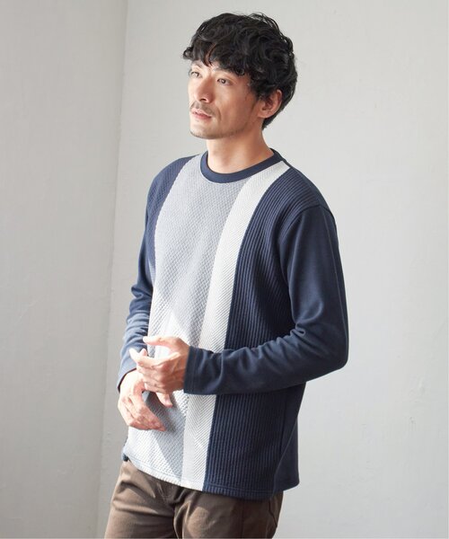 ikka（イッカ）の「ブロックスジャカードクルーネック（スウェット・メンズ・グリーン/ホワイト/ベージュ/ネイビー・XL/L/M/S）」の12枚目の写真