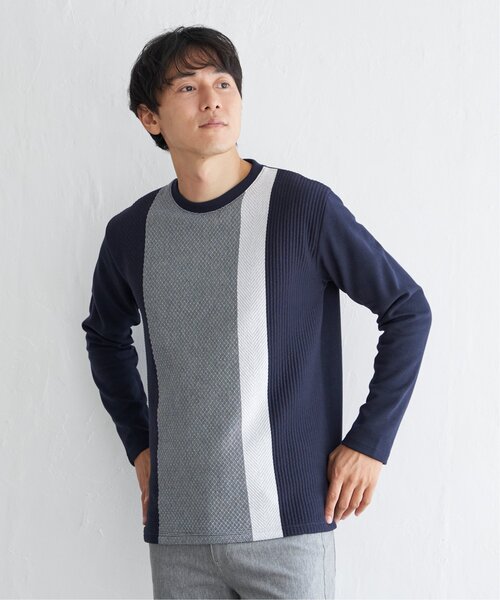 ikka（イッカ）の「ブロックスジャカードクルーネック（スウェット・メンズ・グリーン/ホワイト/ベージュ/ネイビー・XL/L/M/S）」の16枚目の写真