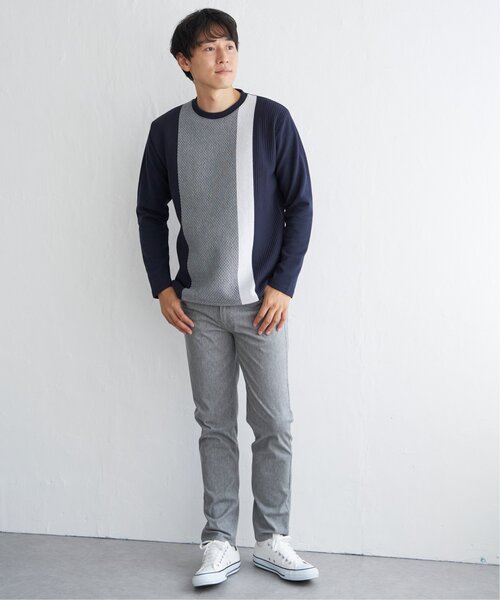 ikka（イッカ）の「ブロックスジャカードクルーネック（スウェット・メンズ・グリーン/ホワイト/ベージュ/ネイビー・XL/L/M/S）」の18枚目の写真