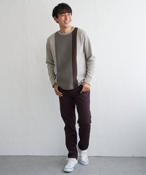 ikka（イッカ）の「ブロックスジャカードクルーネック（スウェット・メンズ・グリーン/ホワイト/ベージュ/ネイビー・XL/L/M/S）」の20枚目の写真