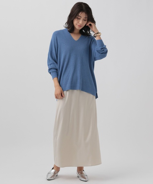 Elura（エルーラ）の「＜レギュラー／低身長サイズ＞ストレッチサテンフレアスカート/143178（スカート・レディース・ライトベージュ/グレー・FREE）」の14枚目の写真