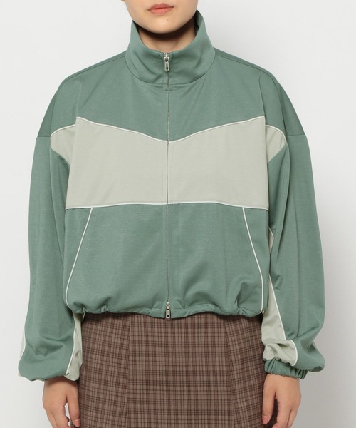 mysty woman（ミスティウーマン）の「キリカエラインジャージ　149266（パーカー・レディース・オフホワイト/ブラック/グリーン・FREE）」の18枚目の写真