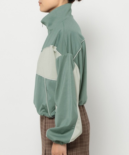 mysty woman（ミスティウーマン）の「キリカエラインジャージ　149266（パーカー・レディース・オフホワイト/ブラック/グリーン・FREE）」の19枚目の写真