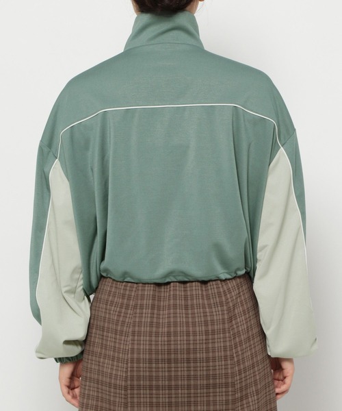 mysty woman（ミスティウーマン）の「キリカエラインジャージ　149266（パーカー・レディース・オフホワイト/ブラック/グリーン・FREE）」の20枚目の写真