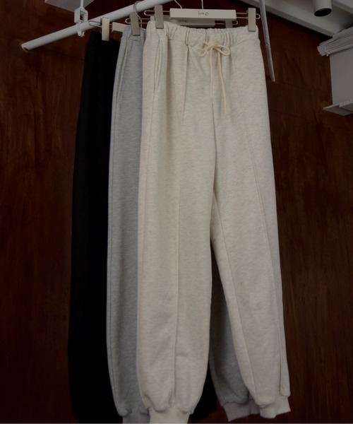 lawgy（ラウジー）の「center line rafu sweat pants / センターラインラフスウェットパンツ（スウェットパンツ・レディース・ヘザーグレー/ブラック/オートミール・FREE）」の11枚目の写真