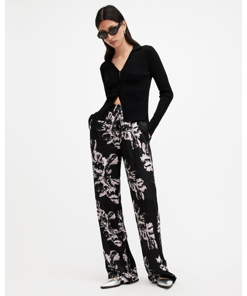 CHARLI SILK BLEND WIDE LEG FLORAL TROUSERS | CHARLI シルク ブレンド ワイド レッグ フローラル トラウザー（その他パンツ）｜ALLSAINTS（オールセインツ）
