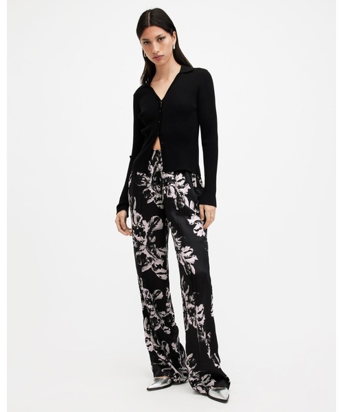 新品y's FLOWER PANTS ブラックパンツ