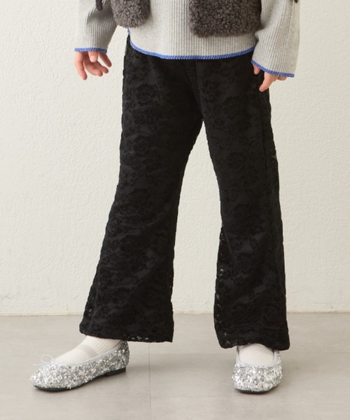 CIAOPANIC TYPY（チャオパニックティピー）の「【KIDS】起毛レースストレッチイージーパンツ（その他パンツ・キッズ・ブラック/ホワイト・SMALL/MEDIUM/LARGE/X-LARGE/XX-LARGE）」の2枚目の写真