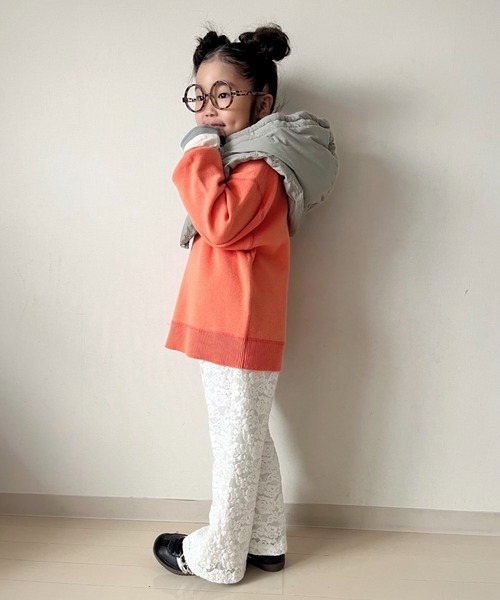 CIAOPANIC TYPY（チャオパニックティピー）の「【KIDS】起毛レースストレッチイージーパンツ（その他パンツ・キッズ・ブラック/ホワイト・SMALL/MEDIUM/LARGE/X-LARGE/XX-LARGE）」の8枚目の写真