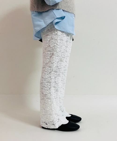 CIAOPANIC TYPY（チャオパニックティピー）の「【KIDS】起毛レースストレッチイージーパンツ（その他パンツ・キッズ・ブラック/ホワイト・SMALL/MEDIUM/LARGE/X-LARGE/XX-LARGE）」の11枚目の写真