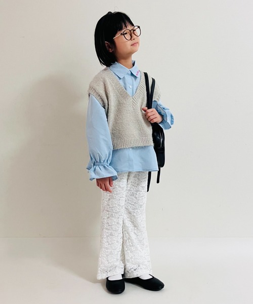 CIAOPANIC TYPY（チャオパニックティピー）の「【KIDS】起毛レースストレッチイージーパンツ（その他パンツ・キッズ・ブラック/ホワイト・SMALL/MEDIUM/LARGE/X-LARGE/XX-LARGE）」の12枚目の写真