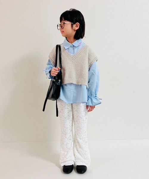 CIAOPANIC TYPY（チャオパニックティピー）の「【KIDS】起毛レースストレッチイージーパンツ（その他パンツ・キッズ・ブラック/ホワイト・SMALL/MEDIUM/LARGE/X-LARGE/XX-LARGE）」の13枚目の写真